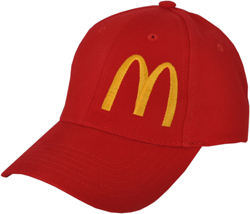 LEFT FRONT VIEW OF HAT WITH MCDONALDS EMBROIDERED LOGO